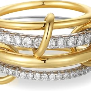 FIMHUT Gold Stackable Rings for Women