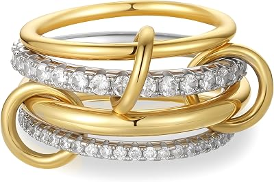 FIMHUT Gold Stackable Rings for Women