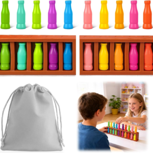 Vodolo 20pcs Bottle Color Match Game，Family Matching Games,Memory and Logical Training Bottle flip Game for fmaily, Party Activities