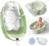 Collapsible Baby Bathtub – Large Baby Bath Tub with Thermometer | Bath Essential Bañera para Bebe Easy Fold Baby Tub | Travel Infant Newborn Toddler Bathtub for Baby Girl Boy 0 to 36 Months(Green)