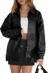 WIHOLL Oversized Faux Leather Jacket
