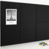 AKTOP Black Cork Bulletin Board 24″x36″, 6 Pack Removable Felt Cork Board Tiles for Wall, Large 2 x 3 Bulletin Board Notice Pin Board for Office, School & Home, 24 Safe Adhesive Tabs, 20 Pushpins