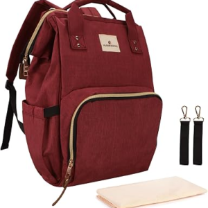 Ramhorn Diaper Backpack Multifunction Travel Backpacks Waterproof Back Pack for Mom, Red