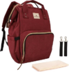 Ramhorn Diaper Backpack Multifunction Travel Backpacks Waterproof Back Pack for Mom, Red