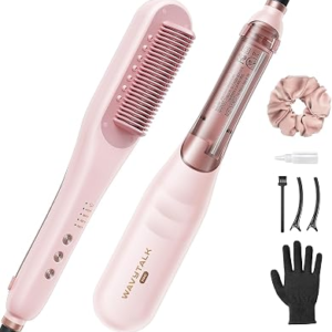 Wavytalk Pro Steam Hair Straightener Brush, Steamline Pro 3-in-1 Straightening Brush for Curly Hair, Fast Salon Results with Less Damage, Anti-Frizz and Hair Nourishment