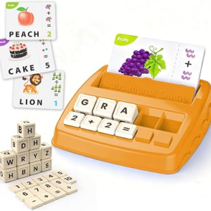 OndalisToy Educational Toys for Kids Ages 3-8, Matching Letter Spelling Game ABC Math Learning, Xmas Birthday Party Gifts for 3 4 5 6 7 8 Year Olds Boys and Girls Yellow