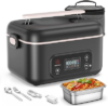 Cordless Electric Lunch Box, 24000mAh Rechargeable Food Warmer with 5-Sided Heating, 1.3L Portable Self Heating Lunch Box with Smart Timer & Lock Screen for Work, Car, Truck, Camping