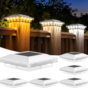 BRIGHTEVER Solar Post Cap Lights 6-Pack