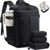 LOVEVOOK 40L Travel Backpack for Women Men, Airline Approved Carry On Luggage with 3 Cubes Accessories, TSA Personal Item Travel Cruise Essentials, Waterproof Weekender Overnight Bags fits 1