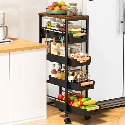 SUNALLY 5-Tier Slim Storage Cart