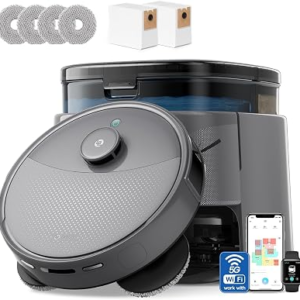 Lefant Robot Vacuum and Mop, 20000Pa Suction,Multifunctional Dock with Hot Water Self-Cleaning&Drying, Obstacle Avoidance,90-Day Self-Emptying, 5G WiFi Alexa/APP/iWatch Control,M3 MAX