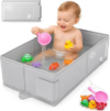 Collapsible Baby Bathtub for Baby 6 Months – 5 Years, Portable Large Toddler Bathtub Non-Slip Safe BañEra para Bebe, Foldable Toddler Bath Tub Baby Bath Essential for Hotel Camping Beach Travel