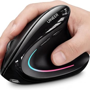Uineer Vertical Ergonomic Mouse, Wireless Bluetooth Mouse, 3-Device