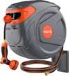 NEO-TEC 100FT Retractable Garden Hose Reel, 1/2″ Heavy Duty Wall Mount with Slow Return, Any-Length Lock & 180° Swivel, 3-Layer PVC, 9-Pattern Nozzle & Brass Fittings