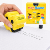 Math Teacher 4-in-1 Math Roller Stamp for Kids – Addition, Subtraction, Multiplication & Fill-in-the-Blank Practice Tool for Teachers, Classroom Activities, Homeschool & Daily Math Worksheets (Yellow)