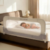 Bed Rail for Toddlers, 59in Folding Toddler Bed Rail Guard with Reinforced Anchor System & Sturdy Metal Frame, Portable Bed Railing for Baby Fits Crib,Twin, Queen & King Bed, Breathable Mesh