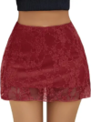 Avidlove Red Mini Skirt for Women Sexy Lace Skirts Y2k Micro Concert Short Skirt Wine Red XS