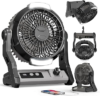 Antarctic Star Portable Fan Rechargeable,Camping Fan with 2-Level LED Lantern & Hook, Quiet USB Desk Fan with 4 Timer Settings for Camping, Tent, Travel, Outdoor Essentials, Grey
