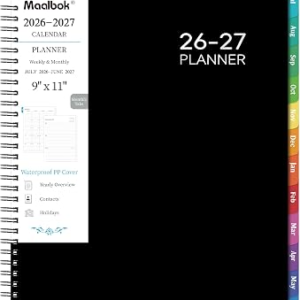 Planner 2026-2027, Academic Planner2026-2027 – 2026-2027 Weekly and Monthly Planner, A4(9″ x 11″), July 2026 – June 2027, Storage Pocket, Daily Agenda Book, College Organizer Notebook, Teacher Student Planning Book with Tabs, Enterprise