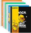 Comix 6-Pack 1 Subject Notebook with Plastic Cover, 70 Sheets 8.5″ x 11″ College Ruled Notebook with 1 Divider for Office/School/Home (Black,Blue,White,Green,Pink,Orange)