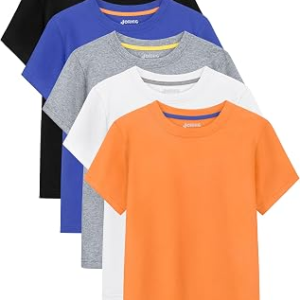 JORHIG 5 Pack Boys Cotton Short Sleeve T-Shirts