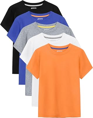 JORHIG 5 Pack Boys Cotton Short Sleeve T-Shirts
