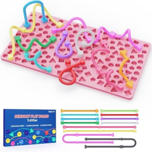 Sensory Activity Board,Fidget Toys for Kids & Adults with Shape Matching, Quiet Busy Board for Travel, Airplane, Car& Classroom, Calming Sensory Toy for Focus & Relaxation, Autism