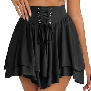 SCARLET DARKNESS Women Flowy Mini Skirt