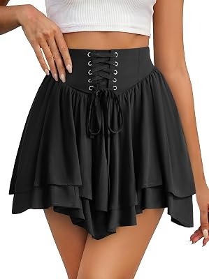 SCARLET DARKNESS Women Flowy Mini Skirt