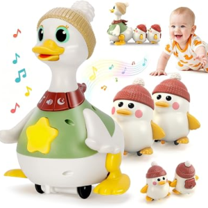 KETIEE Baby Toys 6-12 Months Musical Dancing Duck Set | Tummy Time Crawling Toy with Lights and Sounds, 3 Interactive Ducks for Sensory Development, Gift for 1-3 Year Old Boy Girl