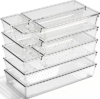 CHOWAY 10 Pack Large Clear Plastic Organizer Bins