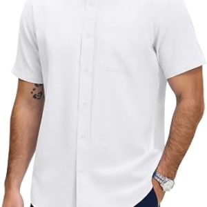 JEMLDL Men’s Oxford Short Sleeve Shirt
