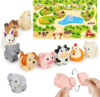 CZTCDP 10Pcs Farm Animal Toys with Activity Map, Montessori Fine Motor Sorting Games for Toddlers 1-3, Educational Sensory Animal Figures Gift for 1 Year Old Boy Girl