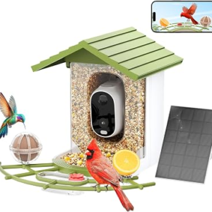 Onforu Smart Bird Feeder with Camera, 2.5K QHD Camera Birds Feeder Outdoor Solar Powered, AI Identification, Instant Notifications, 2.4GHz WiFi, 2-Way Audio & Night Vision, Gift for Bird Lov