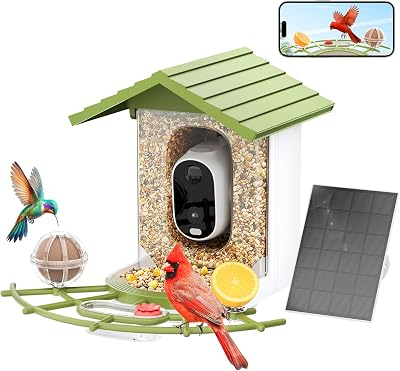 Onforu Smart Bird Feeder with Camera, 2.5K QHD Camera Birds Feeder Outdoor Solar Powered, AI Identification, Instant Notifications, 2.4GHz WiFi, 2-Way Audio & Night Vision, Gift for Bird Lov