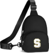 YOOLIFE Birthday Gifts for Teen Girls Kids Initial Crossbody Bag, Black S