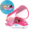 Swimbobo Baby Pool Float Inflatable Spaceship Infant Swim Float with Cloth Safety Seat Pool Toys for Kids 6-36 Months(Red, Large)