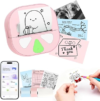 Mini Sticker Printer Thermal Sticker Maker Machine,Bluetooth Print Pods for Kids Teens Gifts,Pocket Printpod Portable Impresora for Phone,Note Buddy,Photo,Custom Sticker,Scrapbook-Pink