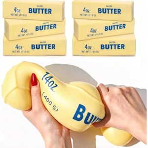 10in Giant Butter Squishy,Jumbo Big Butters 14oz Squeeze Stress Balls,Large Butter Stick Stress Relief Slow Rising Fun for Anxiety Relief Party Favors ,Large Slow Rising squishys(Larges,Stretchable)