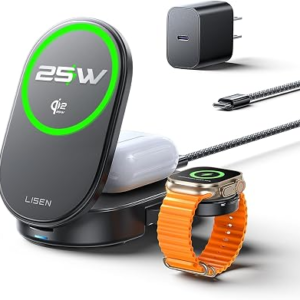 LISEN Qi2.2 25W 3 in 1 Charging Station