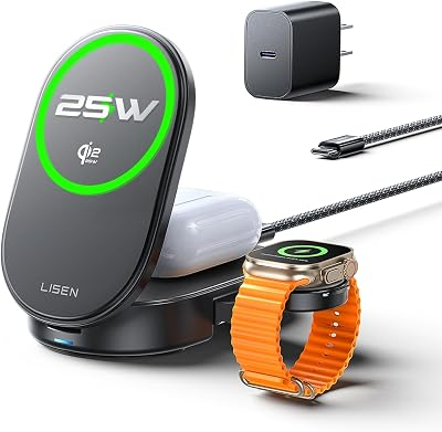 LISEN Qi2.2 25W 3 in 1 Charging Station