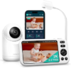 Jartoo Smart Baby Monitor with 2K Camera & Mount, 2000ft Long Range, 5.5″ Screen, Hybrid Wi-Fi and No Wi-Fi Connection, AI-Powered Detection, Free App & 24/7 Recording, ANR