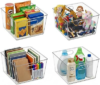 MOONEDGE 4 or 6 Pack Large Clear Plastic Storage Bins