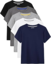 JORHIG 5 Pack Boys Cotton Short Sleeve T-Shirts