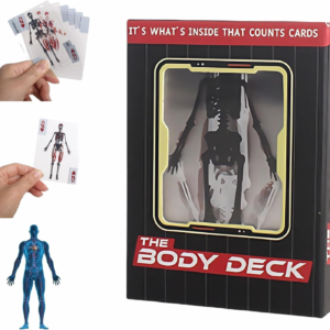 The Body Deck Playing Cards, 3D Transparent Human Anatomy Design, Educational Card Game, Waterproof Cards with Skeleton Illustrations