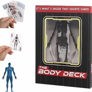 The Body Deck Playing Cards, 3D Transparent Human Anatomy Design, Educational Card Game, Waterproof Cards with Skeleton Illustrations