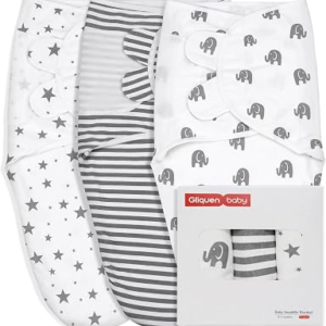 GLLQUEN BABY Cotton Baby Swaddles 3-Pack
