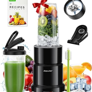 Blender for Smoothie, Abuler 1200W Personal Blender for Shake and Smoothies for Kitchen with 2 No-BPA 20oz Portable Cups, Single Serve Smoothies Maker Mixer for Juices, Nutritious Recipe