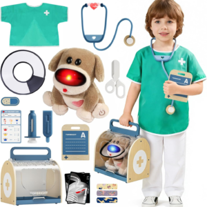 TOP BRIGHT Doctor Kit for Toddlers 3-5, Pretend Play Doctor Set(Blue)