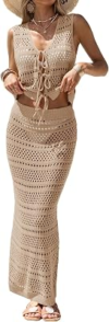 FISOEW Womens Crochet 2 Piece Skirt Sets